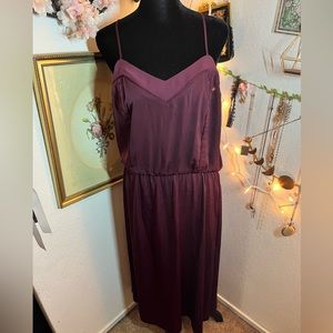 Burgundy satin H&M slip dress